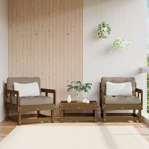  The Living Store Vrtni stoli 2 kosov medeno rjava trdna borovina - Vrtni Stol, (21460995) Slike