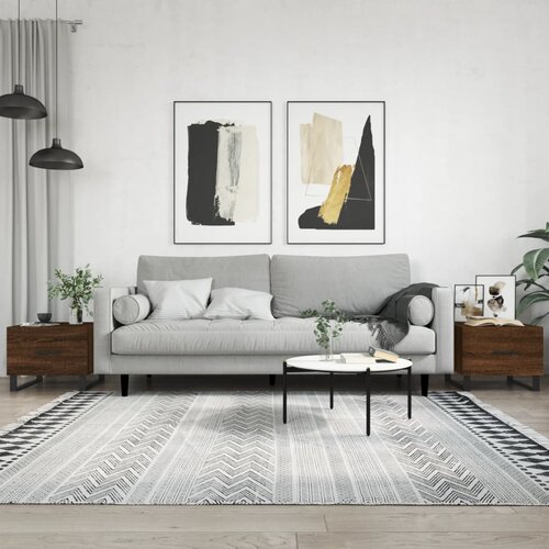 vidaXL Klubske mizice 2 kosa rjavi hrast 50x50x40 cm inženirski les Cene