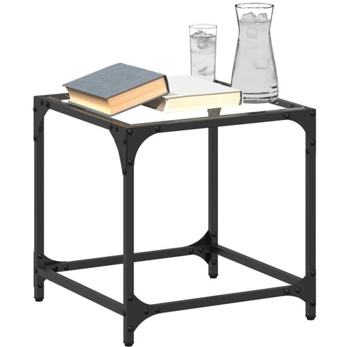 The Living Store Klubske mizice s stekleno povr&amp;scaron;ino 2 kosa 40x40x40 cm jeklo - Klubska Mizica, (21574697) Slike