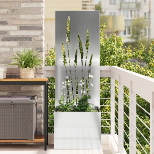 vidaXL Vrtni Sadič s Dekorativnom Pločom Srebrna 50 x 140 cm Cijene