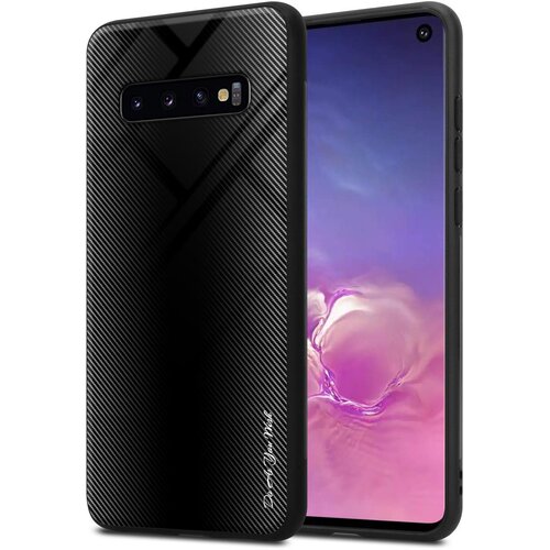 Cadorabo Ohi&scaron;je, združljiv s Samsung - Stripe Optics v Opal Black - Za&scaron;čitni pokrov iz silikona TPU in hrbta iz kaljenega stekla, (20574344) Cene