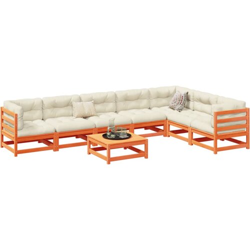 VidaXL 8-dijelni set vrtnih sofa vo&amp;scaron;tano smeđi od masivne borovine Slike