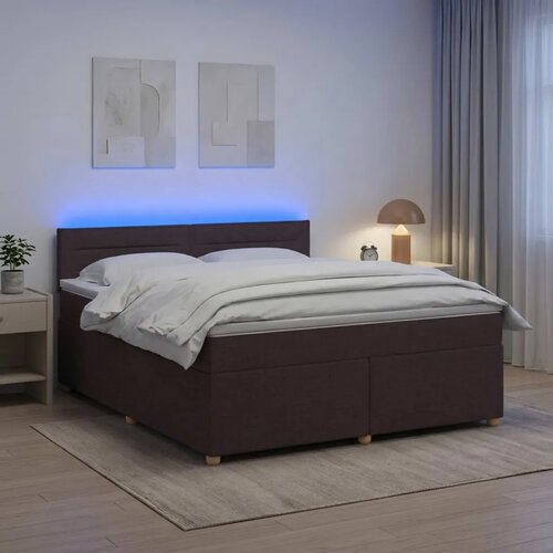  Boxspring krevet s madracem Tamno smeđa 140 x 200 cm Tkanina - Tamno smeđa 140 x 200 cm Dizajn linija Cijene
