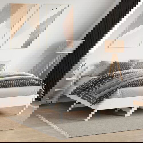 Furnova Posteljni okvir brez vzmetnice bel 120x190 cm trdna borovina, (21934657) Slike
