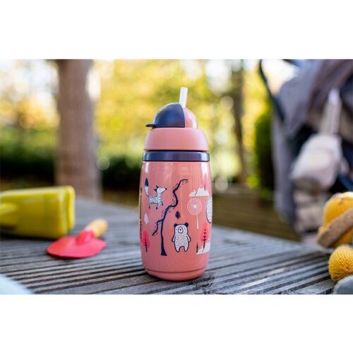 Tommee Tippee Superstar Insulated Straw termo lonček s slamico za otroke 12m+ Pink 266 ml Cene