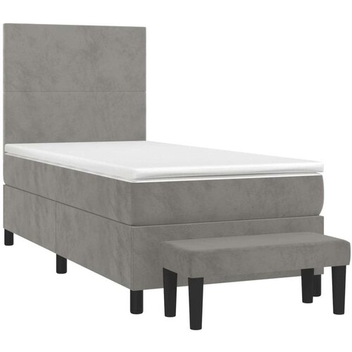 Box spring krevet s madracem svjetlosivi 100x200 cm bar&amp;scaron;unasti Slike