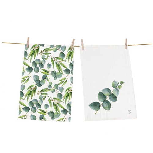 Butter Kings set od 2 pamučna ručnika Floating Eucalyptus, 50 x 70 cm Cene