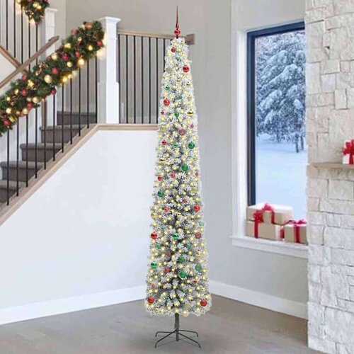 vidaXL Umestno božično drevo Zelena 270 cm PVC in Jeklo in Plastika Cene