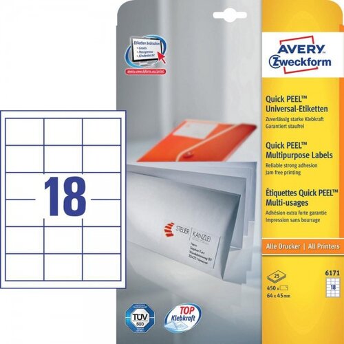 Avery Zweckform Univerzalne etikete 64 x 45 mm, 25/1 Slike