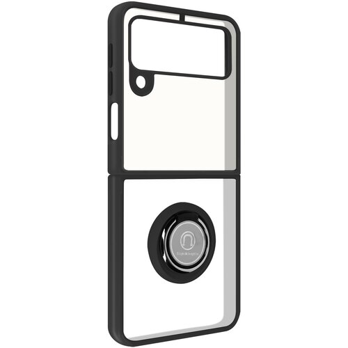AVIZAR Ovitek za Samsung Galaxy Z Flip 3, odporen na udarce z držalom za prstan in trdo zadnjo stranjo z zadimljenim ucinkom - crn, (20632514) Cene