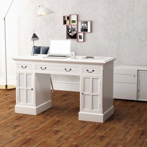  Stol s Duplim Postoljem 140x48x80 cm bijeli Slike