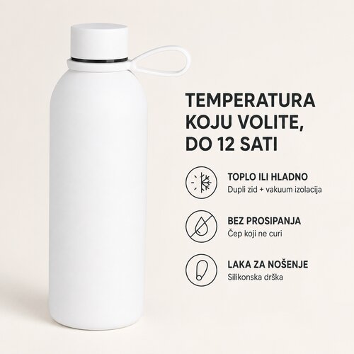  Termos boca ACTIVE FLOW 500 ml - dupli zid, vakuum izolacija, soft-touch, bela Slike