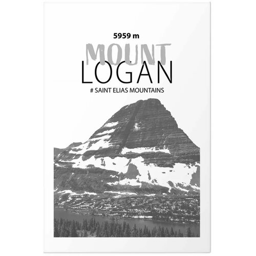  Plakat - The majestic Mount Logan mountain peak crown of mountains mountain landscape 29.7x42 Bez okvira s margom Cene