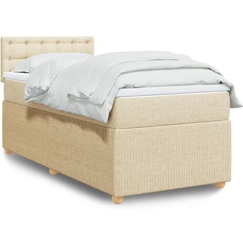 vidaXL Krevet s oprugama i madracem krem 90 x 200 cm od tkanine Cijene