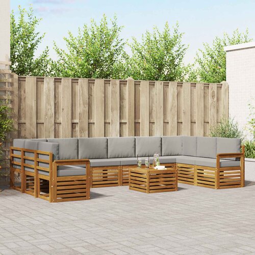  Set vanjskih sofa 11 kom. Prirodna i svijetlo siva Cene