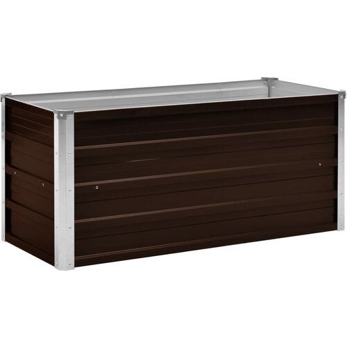 vidaXL Povišena vrtna gredica smeđa 100 x 40 x 45 cm pocinčani čelik Cijene