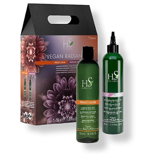 HS MILANO vegan radiance color care set protective shampoo 350 ml + lamellar bond leave-in treatment 350 ml Slike