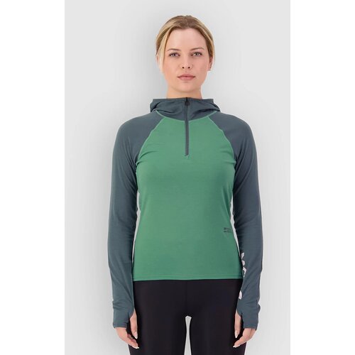 Mons Royale Bella Merino Hood Funkcijska majica deep jade / dark cypress Cene