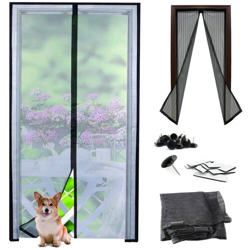  Univerzalna mreža sa magnetima - komarnik za vrata 100x210cm crni Cijene