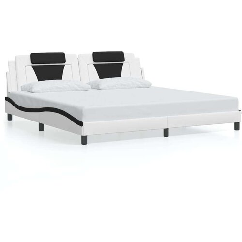  Okvir kreveta LED bijelo-crni 200 x 200 cm umjetna koža Cene