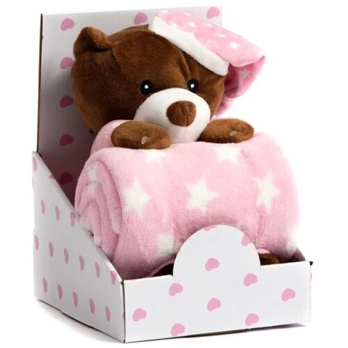 Bbo set plišana igračka + ćebence Bear Pink Cene