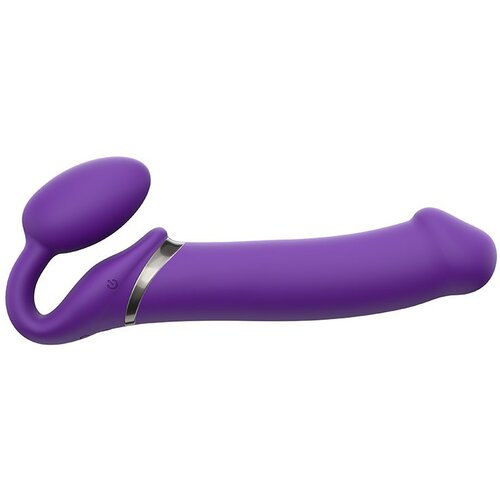 Strap-On-Me 3 Motors Vibrating Silicone Bendable Strap-On Purple XL Cene