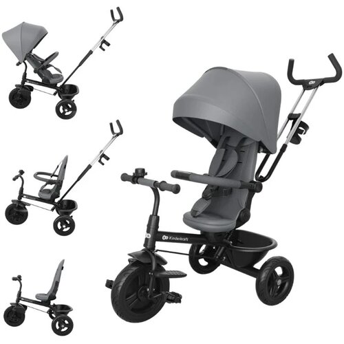 Kinderkraft tricikl za decu Aston 2 Plus Grey, 9m+ Slike