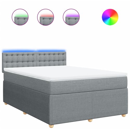 Maison Chic Box spring posteljni - Vzmetna postelja z vzmetnico svetlo siv 140x190 cm blago SL17023, (21894975) Cene