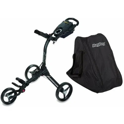 BagBoy Compact C3 SET Black/Black Ročni voziček za golf