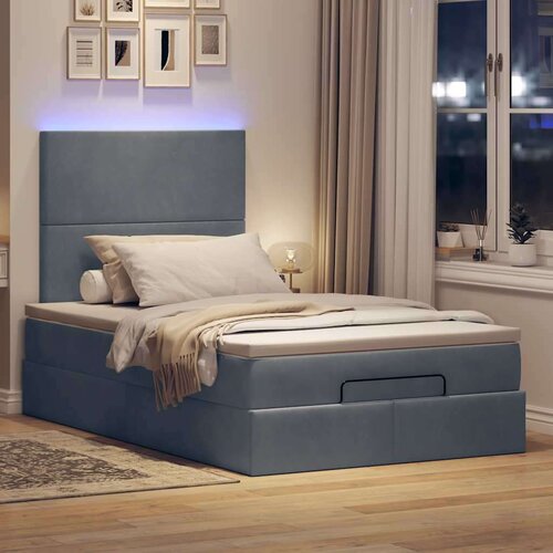 vidaXL Okvir za krevet s madracima tamnosivi 120x190 cm baršunasti Cene
