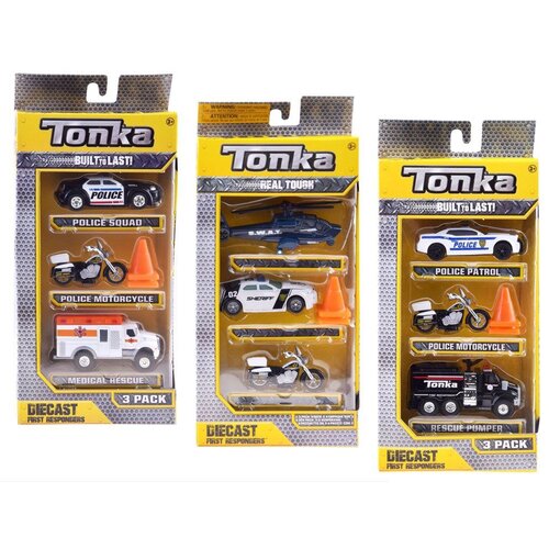 Hasbro TONKA set vozila POLICIJA Razni metalni automobili + čunjevi ZA3633 Slike