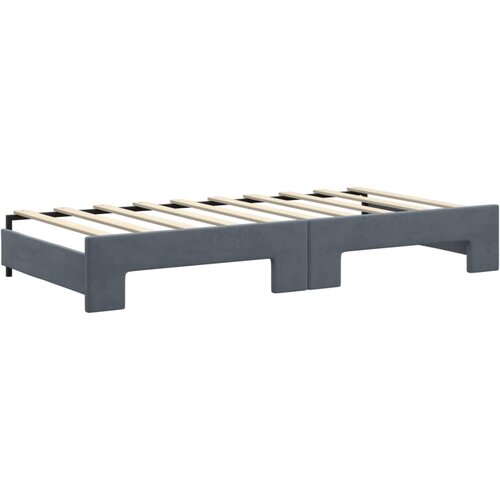  Dnevni krevet s pomoćnim ležajem bez madraca tamno siva 90x190 cm Slike