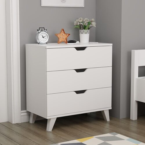 Woody Fashion Komoda Valencia 3 White Slike