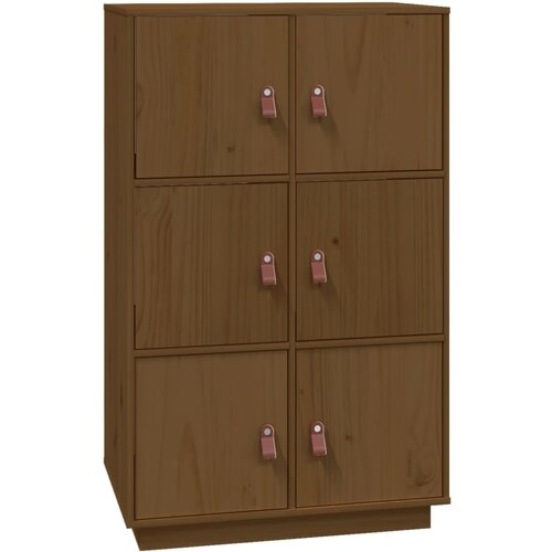 Maison Chic Visoka omara - Komoda - Predalnik medeno rjava 67x40x108,5 cm trdna borovina, (21720914) Cene