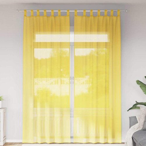 Voile zavjese s petljama 2 kom žute 140x260 cm Cene