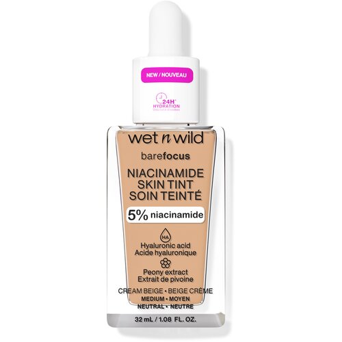 Wet'n wild bare focus niacinamide skin tint tonirani serum cream beige medium 32ml Cene
