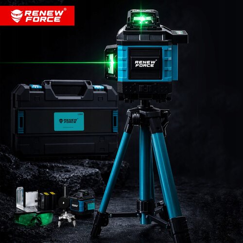  Komplet aku. 16 linijski zeleni gradbeni laserski nivelir 2x 2400mah s stativom LS160 Slike