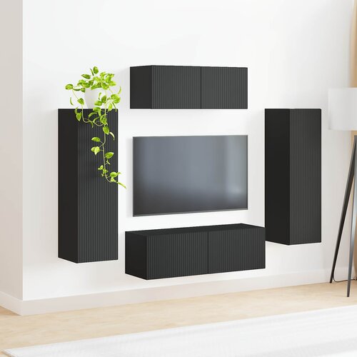  Set TV komoda 3 kom. Crna Slike