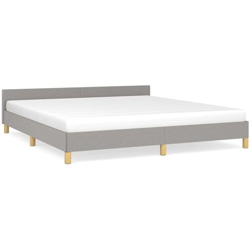 VidaXL okvir za krevet s uzglavljem svjetlosivi 160x200 cm od tkanine Slike