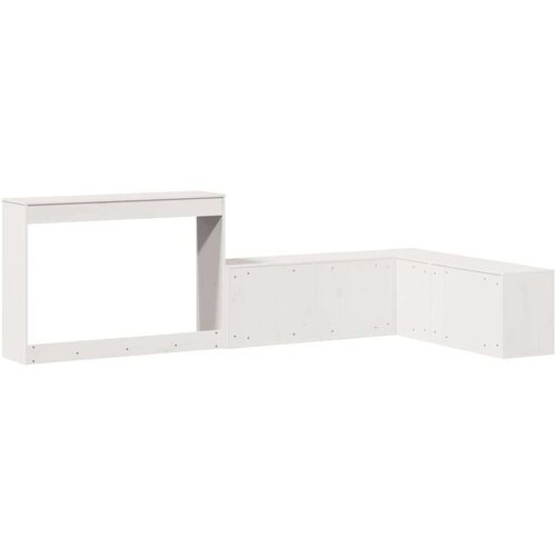 VidaXL Noćni ormarić sa stolom bijeli 232x112x75 cm masivna borovina Slike