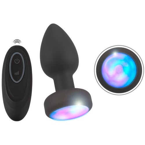 Anos RC Flashing Butt Plug with Vibration Black Slike
