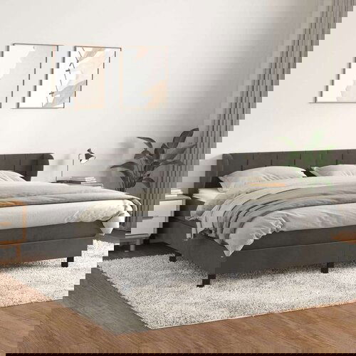  Krevet s oprugama i madracem tamnosivi 160x200 cm bar&amp;scaron;unasti Slike