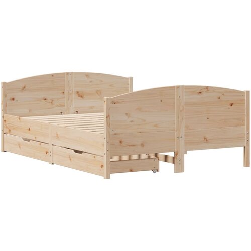 vidaXL Posteljni okvir z vzglavjem 140x200 cm trdna borovina, (21322475) Cene