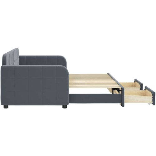 VidaXL dnevni krevet na razvlačenje i ladice tamnosivi 80x200 cm Slike