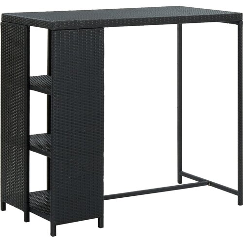  Barski stol sa stalkom za pohranu crni 120x60x110 cm poliratan Cijene