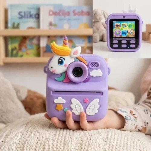  Dečji fotoaparat Jednorog sa termalnim &scaron;tampačem slika Cene
