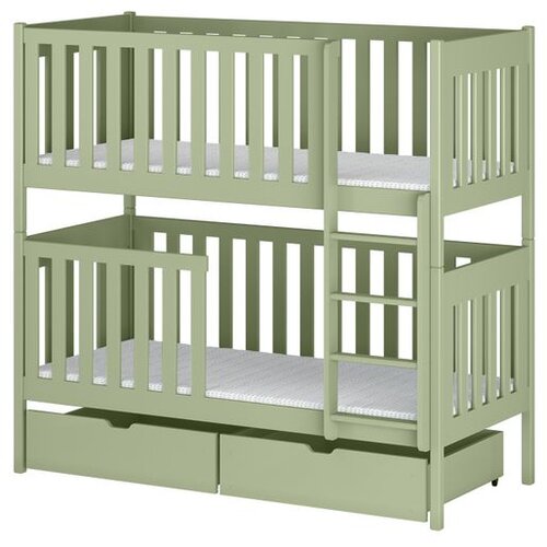Molarem Home Drveni dječji krevet na kat Dawid s ladicom - olive - 200x90 cm - Madrac PE pjena 8 cm-spužvasti madrac Cijene