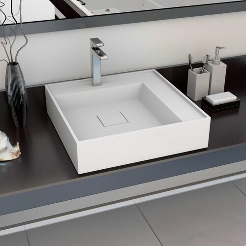 vidaXL Umivalnik 50x50x12,3 cm liti mineral/marmor bel Cene