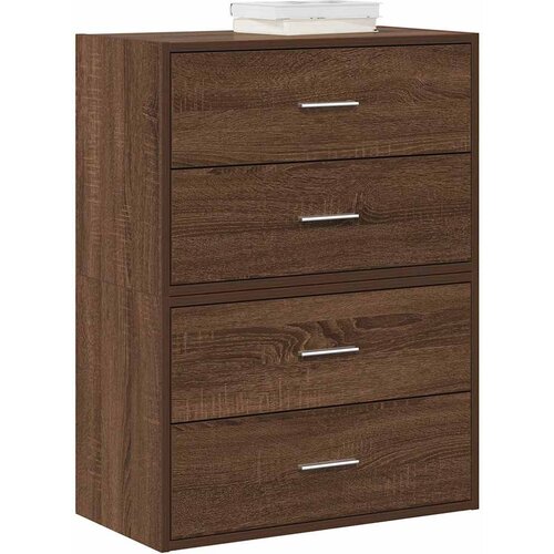 VidaXL Omarice z 2 predaloma 2 kosa rjavi hrast 60x31x40 cm inž. les Slike