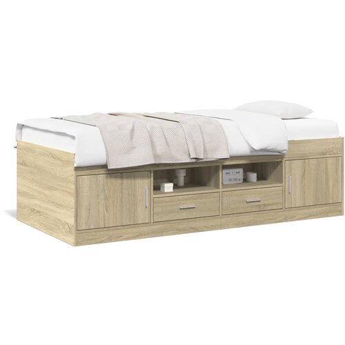 vidaXL Dnevni krevet s ladicama boja hrasta sonome 90 x 200 cm drveni Cene